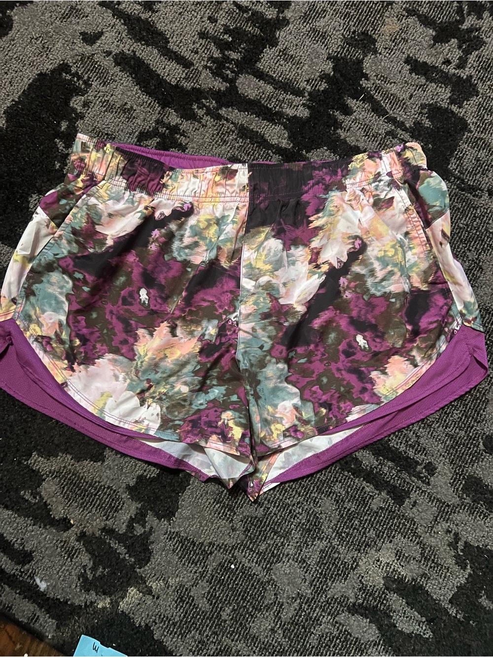 Athletic Works Women's Purple Floral Athletic Shorts